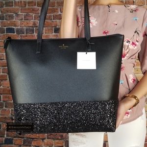 Kate spade LARGE Penny Greta Court glitter tote